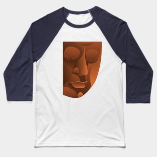 Brown Buddha Face Baseball T-Shirt